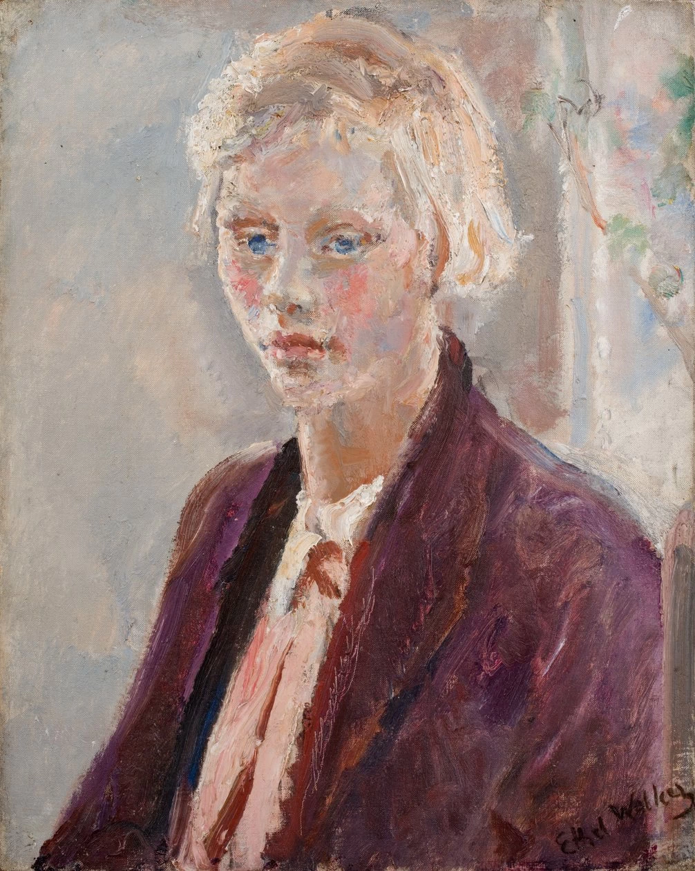 Ethel Walker - Ragazza bionda con giacca viola, 1935